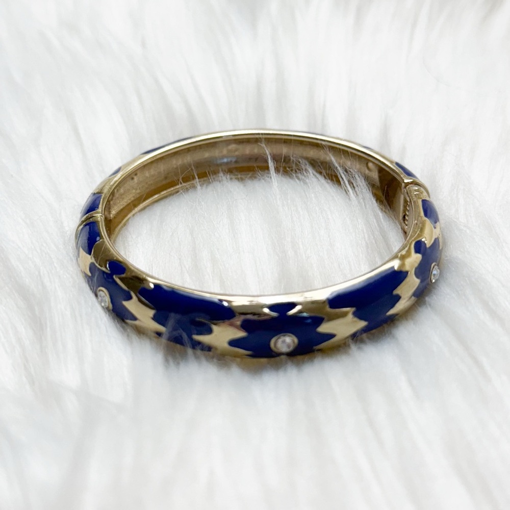 Blue Enamel Cuff Bracelet